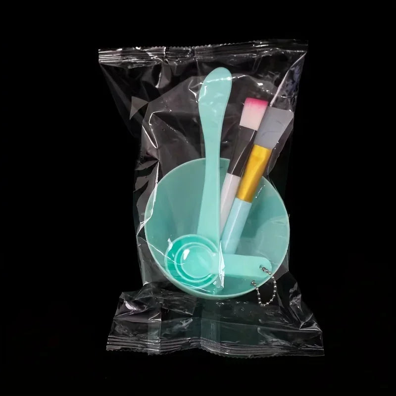 Kit 7 en 1 pour Préparer vos Masques Visage – Bol, Spatule, Pinceaux Doux en Silicone et Cuillères