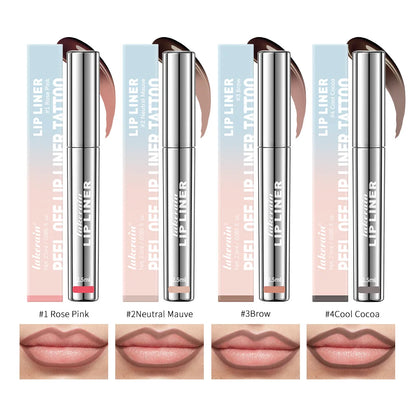 Crayon Lèvres Waterproof – Gloss Tatouage Peel-Off, Tenue Longue Durée & Teinte Mate