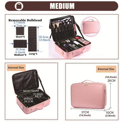 Trousse Cosmétique 3 Étages – Imperméable, pour Maquillage, Manucure et Rangement de Voyage