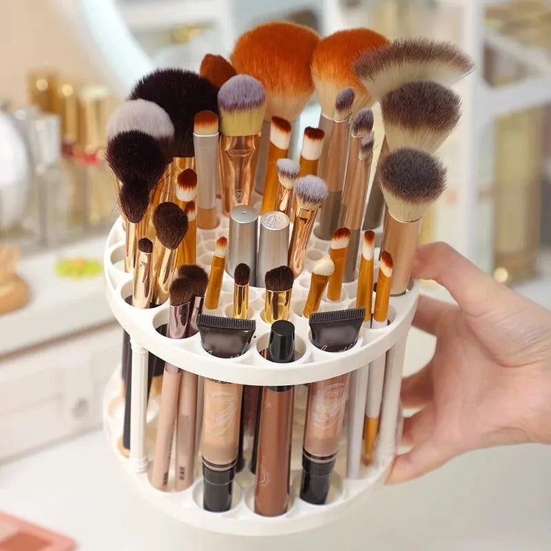 Rangement Pinceaux & Maquillage – Organiseur de Bureau et Coiffeuse pour Cosmétiques & Rouges à Lèvres