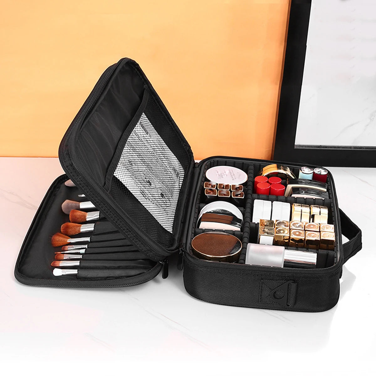 Trousse Cosmétique 3 Étages – Imperméable, pour Maquillage, Manucure et Rangement de Voyage