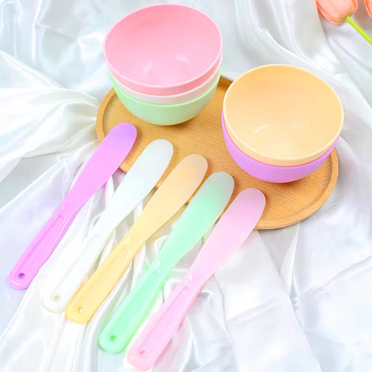 Kit Bol Masque Visage en Silicone – Spatule, Pinceau & Accessoires de Mélange pour Soins DIY et Salon