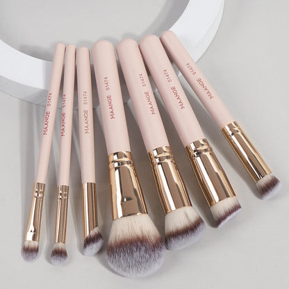 Set de 7 Pinceaux de Maquillage – Fond de Teint, Poudre, Anti-Cernes, Blush & Estompe