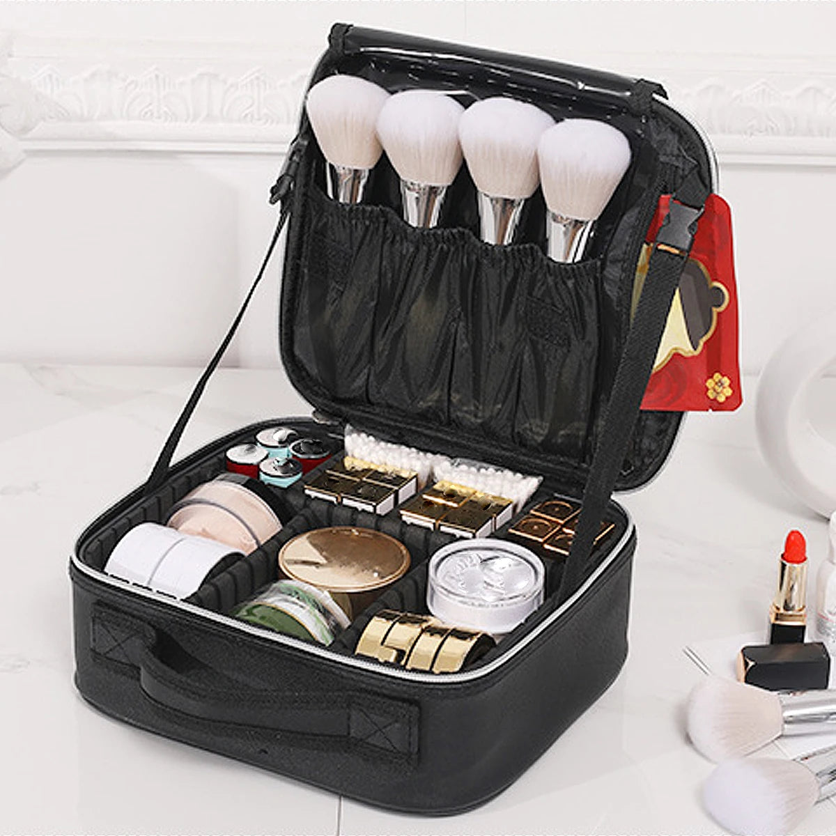 Trousse Cosmétique 3 Étages – Imperméable, pour Maquillage, Manucure et Rangement de Voyage
