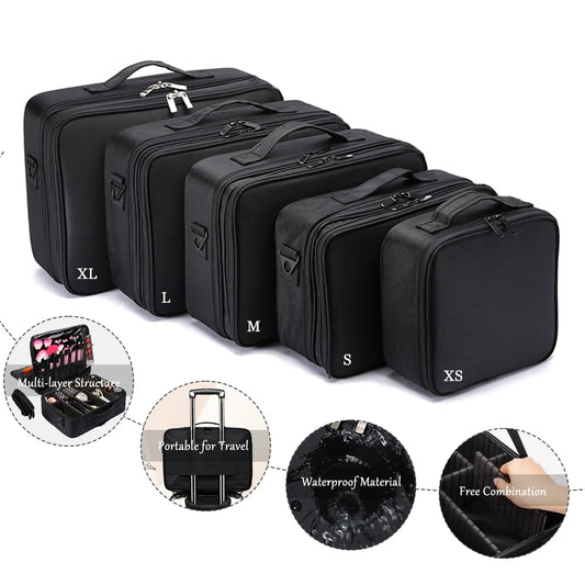 Trousse Cosmétique 3 Étages – Imperméable, pour Maquillage, Manucure et Rangement de Voyage