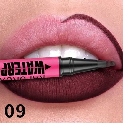 Crayon Lèvres Mat Waterproof – 12 Couleurs au Choix, Contour & Remplissage Naturel