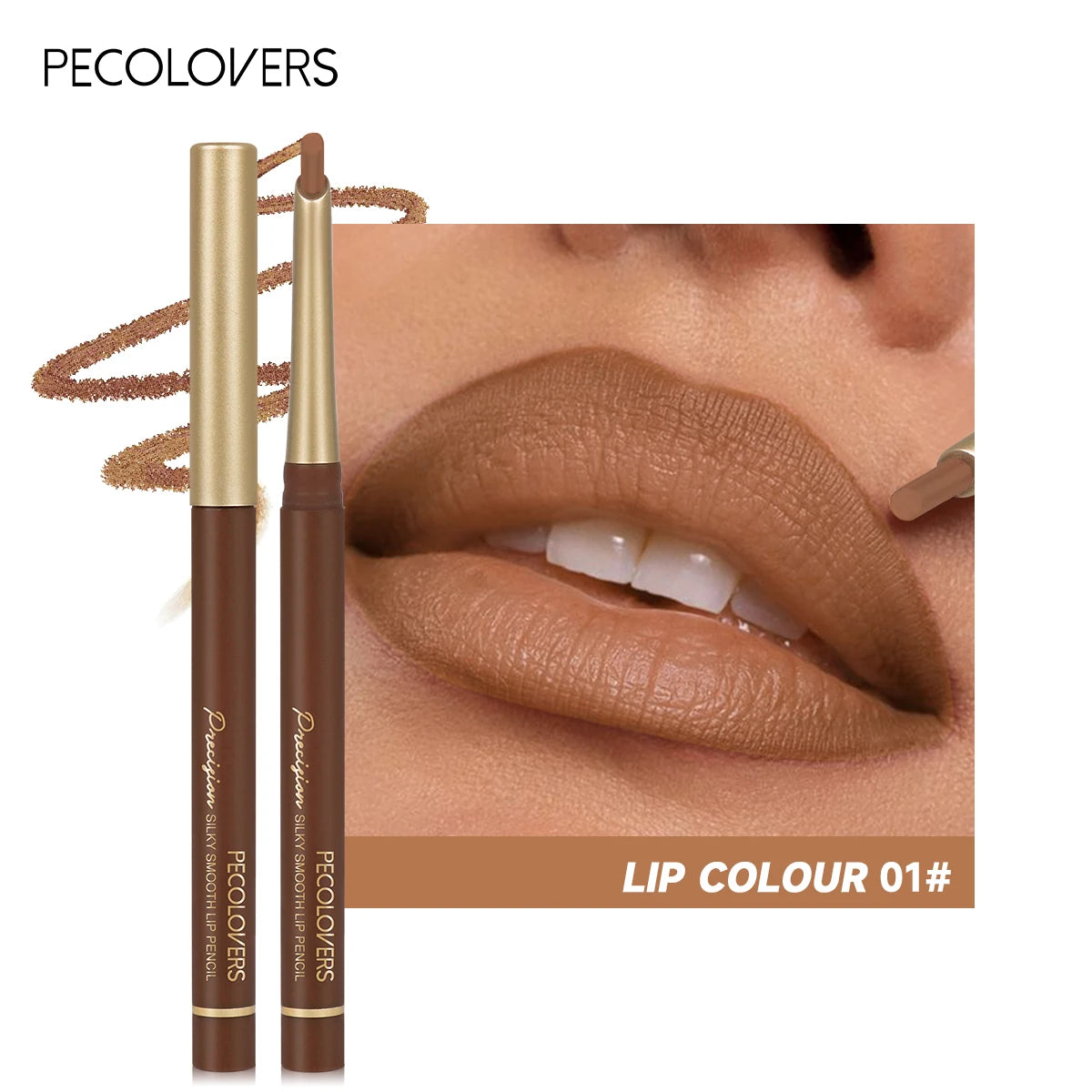 Crayon à lèvres mat 6 couleurs – Embout biseauté pour une application précise