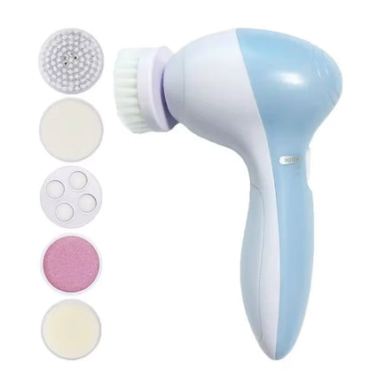 Brosse Électrique Visage 5-en-1 – Nettoyeur Facial, Massage & Soin de Peau, Élimination des Points Noirs