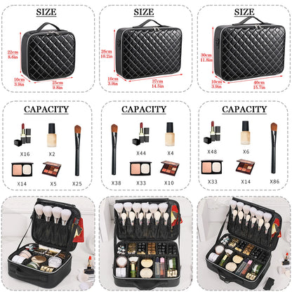 Trousse Cosmétique 3 Étages – Imperméable, pour Maquillage, Manucure et Rangement de Voyage