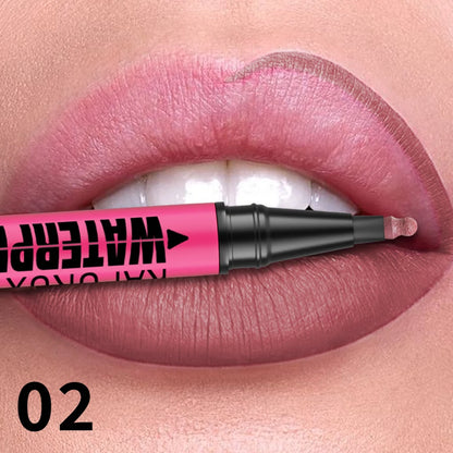 Crayon Lèvres Mat Waterproof – 12 Couleurs au Choix, Contour & Remplissage Naturel