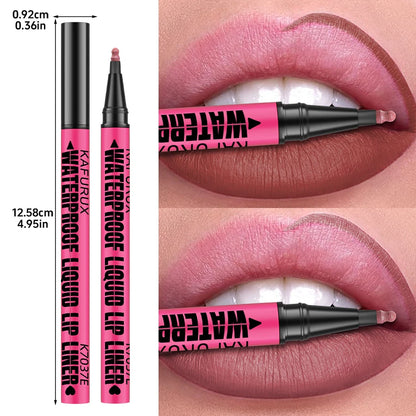 Crayon Lèvres Mat Waterproof – 12 Couleurs au Choix, Contour & Remplissage Naturel