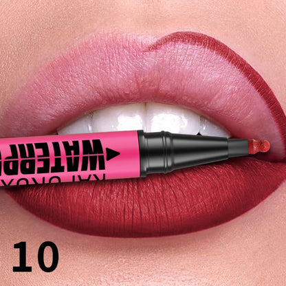 Crayon Lèvres Mat Waterproof – 12 Couleurs au Choix, Contour & Remplissage Naturel