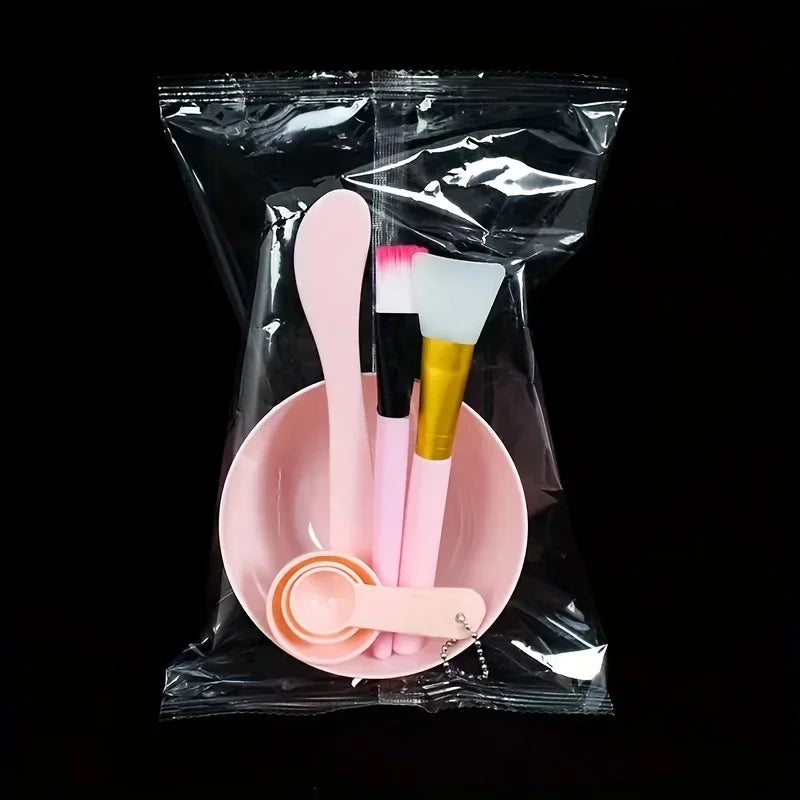 Kit 7 en 1 pour Préparer vos Masques Visage – Bol, Spatule, Pinceaux Doux en Silicone et Cuillères