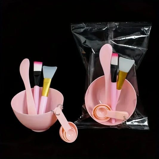 Kit 7 en 1 pour Préparer vos Masques Visage – Bol, Spatule, Pinceaux Doux en Silicone et Cuillères