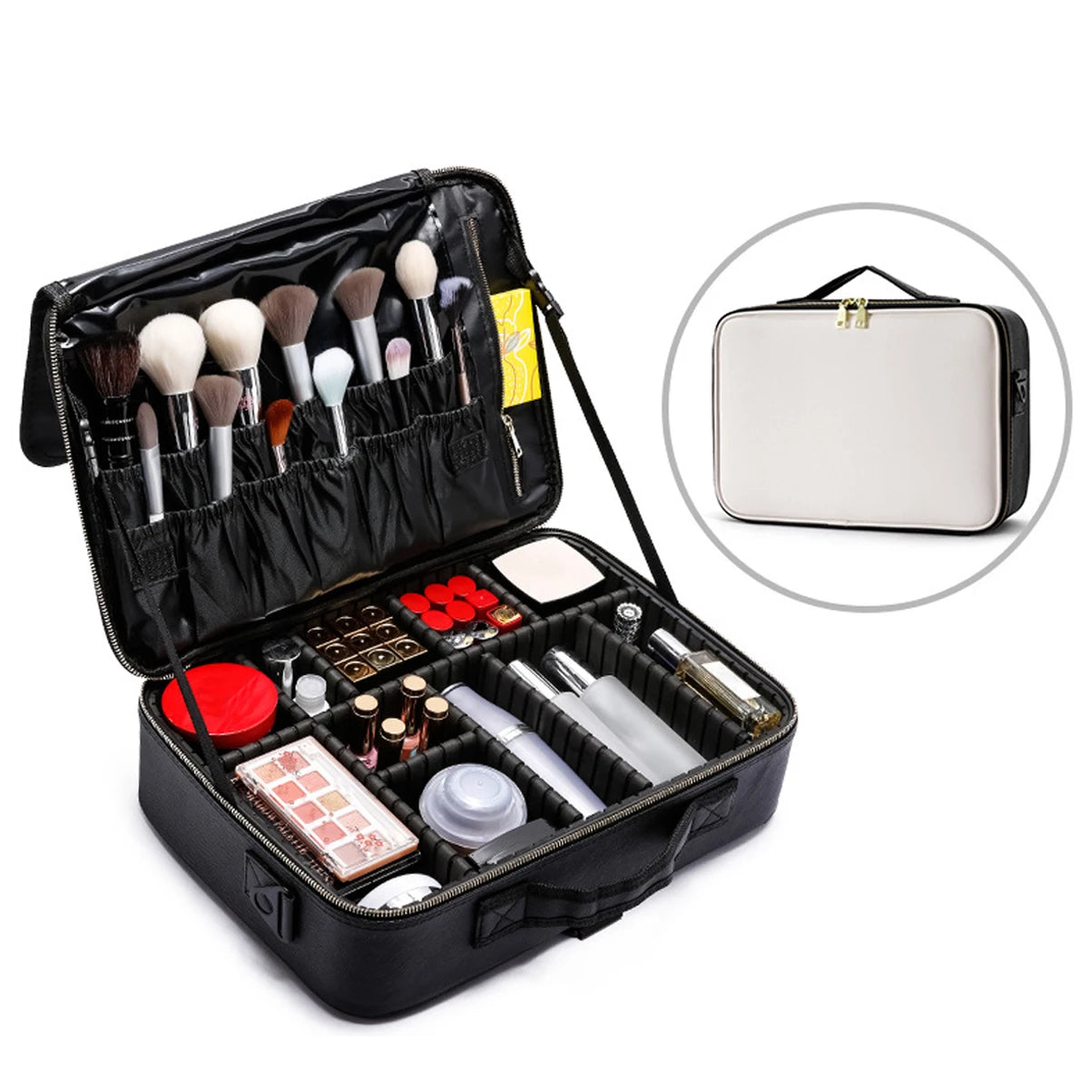 Trousse Cosmétique 3 Étages – Imperméable, pour Maquillage, Manucure et Rangement de Voyage