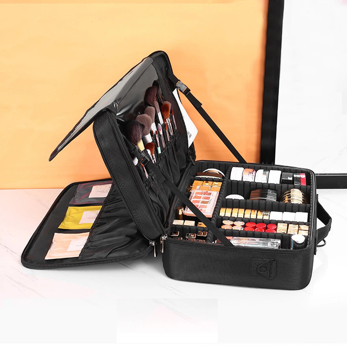 Trousse Cosmétique 3 Étages – Imperméable, pour Maquillage, Manucure et Rangement de Voyage