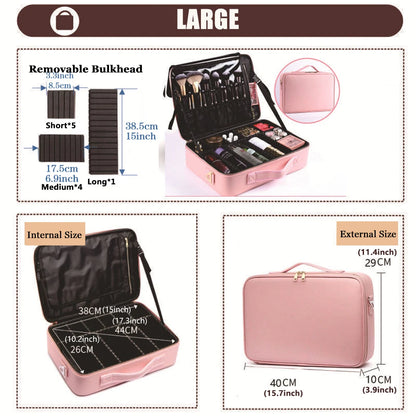 Trousse Cosmétique 3 Étages – Imperméable, pour Maquillage, Manucure et Rangement de Voyage