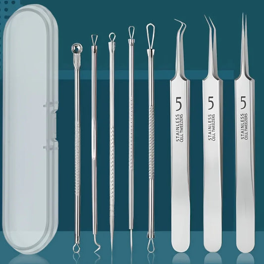 Kit 8 Outils Anti-Points Noirs – Extraction Pro en Acier Inoxydable