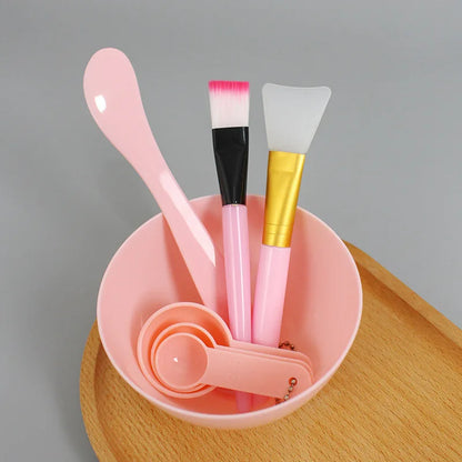 Kit 7 en 1 pour Préparer vos Masques Visage – Bol, Spatule, Pinceaux Doux en Silicone et Cuillères