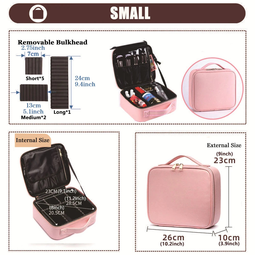 Trousse Cosmétique 3 Étages – Imperméable, pour Maquillage, Manucure et Rangement de Voyage