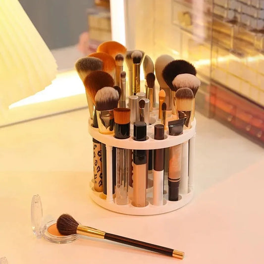 Rangement Pinceaux & Maquillage – Organiseur de Bureau et Coiffeuse pour Cosmétiques & Rouges à Lèvres