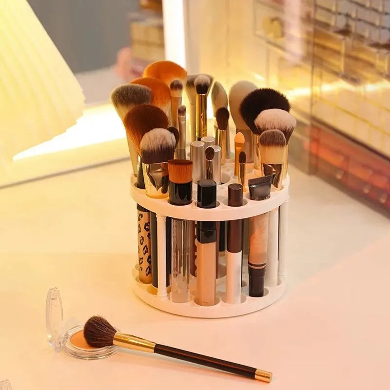 Rangement Pinceaux & Maquillage – Organiseur de Bureau et Coiffeuse pour Cosmétiques & Rouges à Lèvres