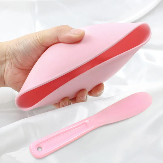Kit Bol Masque Visage en Silicone – Spatule, Pinceau & Accessoires de Mélange pour Soins DIY et Salon