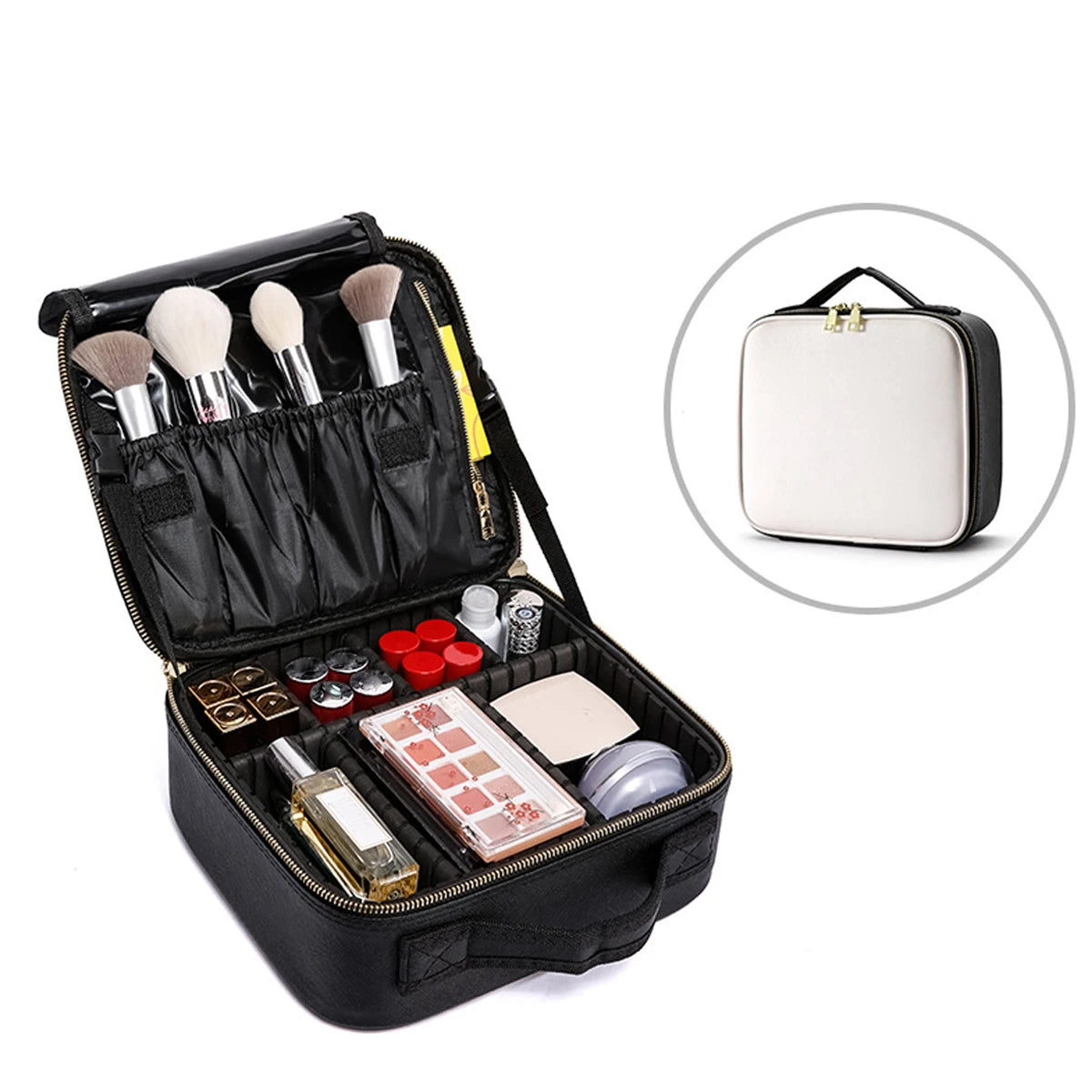 Trousse Cosmétique 3 Étages – Imperméable, pour Maquillage, Manucure et Rangement de Voyage