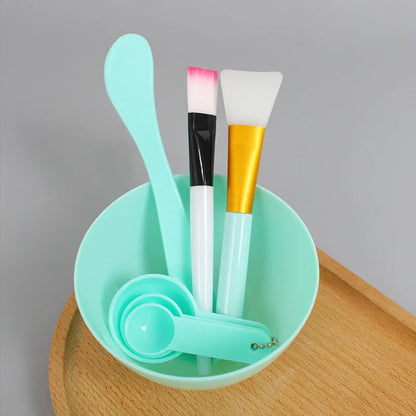 Kit 7 en 1 pour Préparer vos Masques Visage – Bol, Spatule, Pinceaux Doux en Silicone et Cuillères