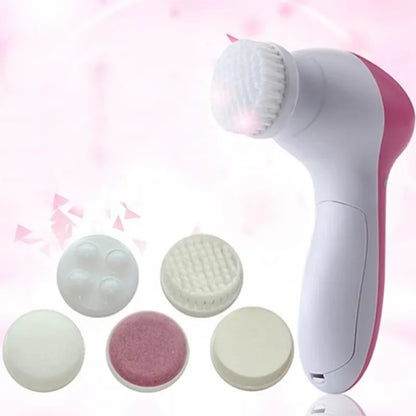 Brosse Électrique Visage 5-en-1 – Nettoyeur Facial, Massage & Soin de Peau, Élimination des Points Noirs