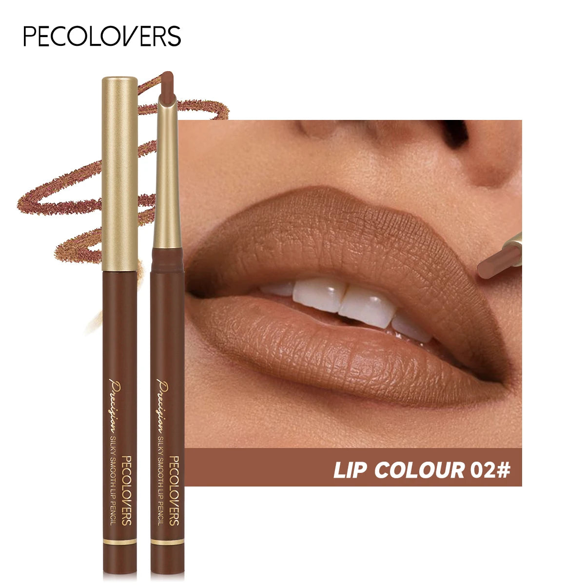 Crayon à lèvres mat 6 couleurs – Embout biseauté pour une application précise