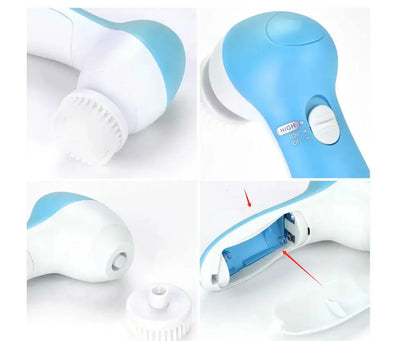 Brosse Électrique Visage 5-en-1 – Nettoyeur Facial, Massage & Soin de Peau, Élimination des Points Noirs
