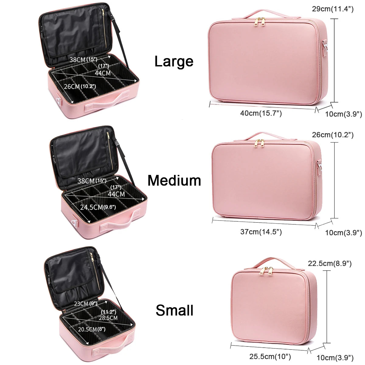 Trousse Cosmétique 3 Étages – Imperméable, pour Maquillage, Manucure et Rangement de Voyage